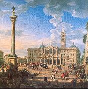 Panini, Giovanni Paolo The Plaza and Church of St. Maria Maggiore oil painting on canvas